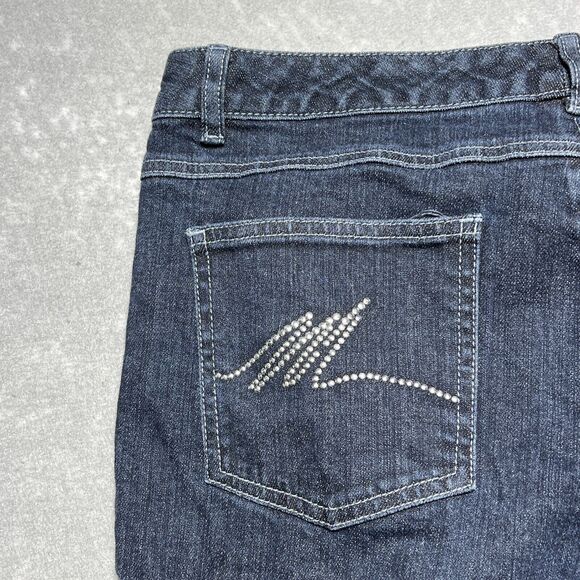 Michael Kors Blue Washed Flared Ankle Denim Jeans Raw Hem Stretch Women’s SZ: 10 - Picture 9 of 14